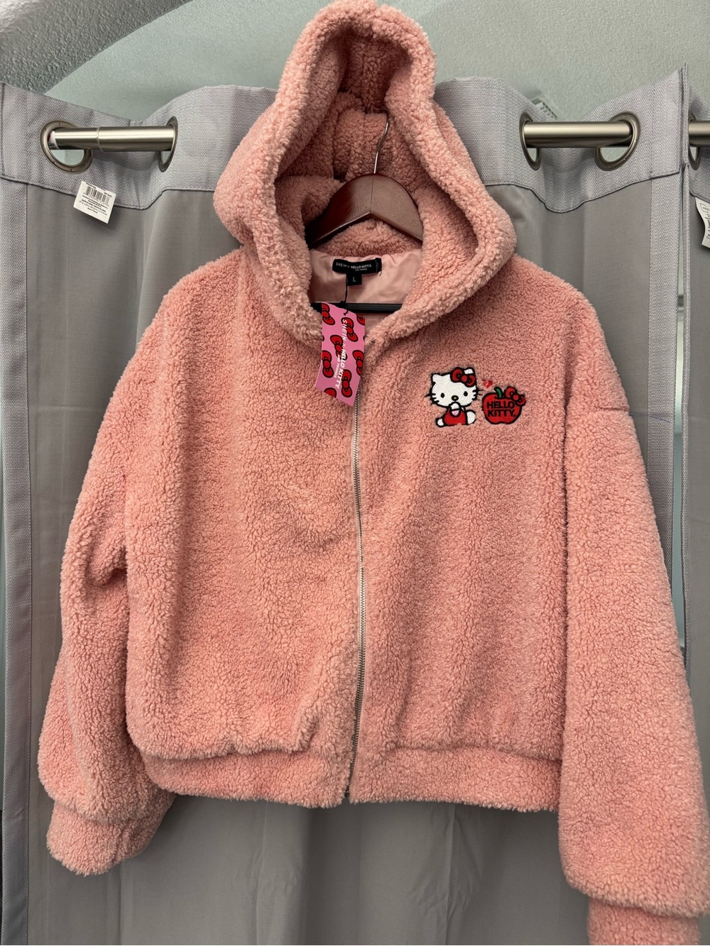 Hello Kitty Pink Sherpa Zip Hoodie - Large